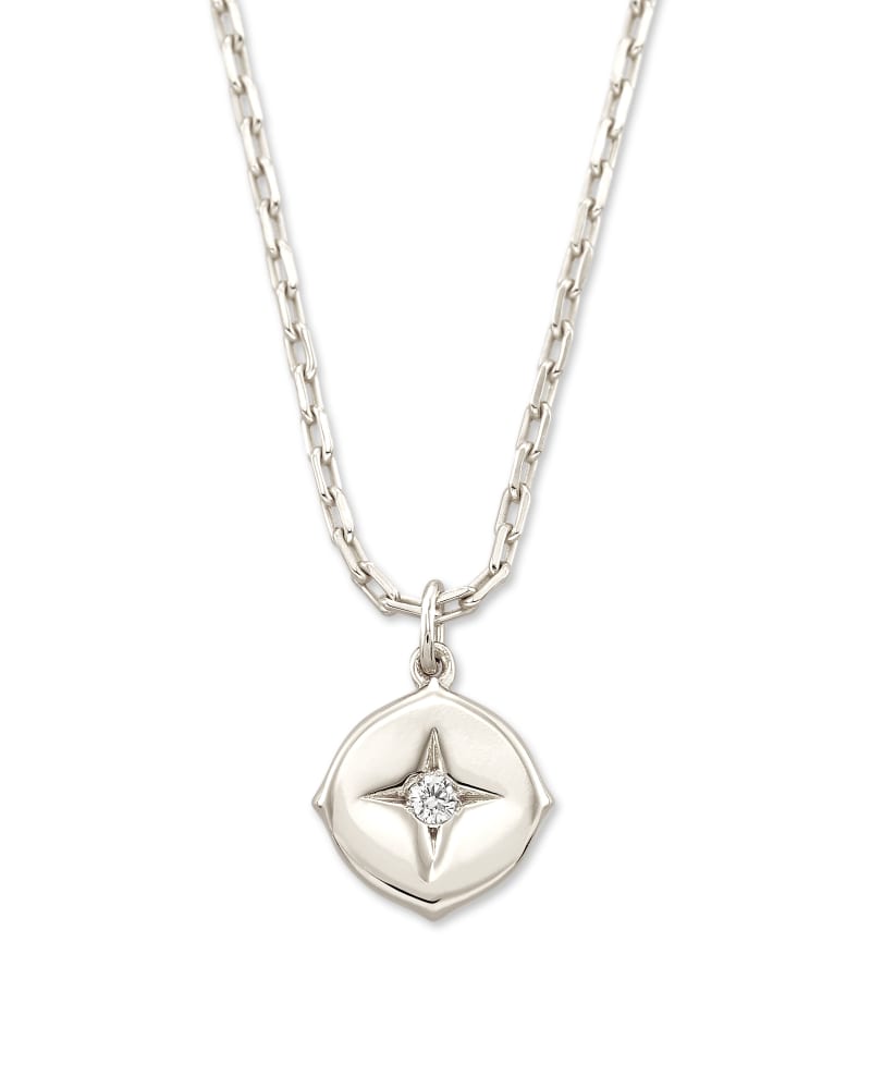 Adanna Sterling Silver Vermeil Pendant Necklace in White Diamond image number 1